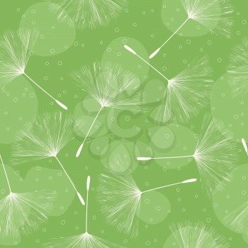 Beautiful seamless pattern design with dandelion seeds