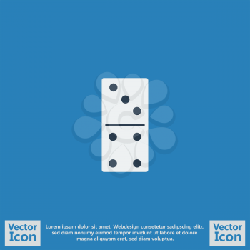 Flat style icon with domino piece symbol