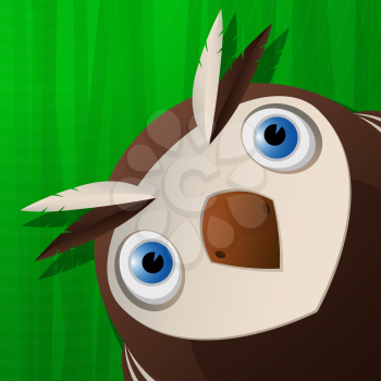 Funny owl small icon for web