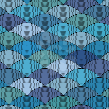  Seamless abstract hand-drawn waves pattern
