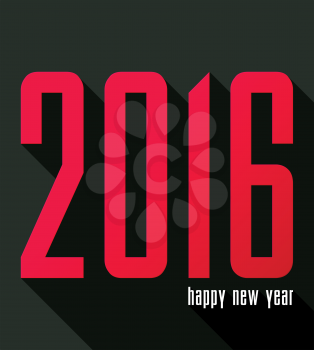  Flat design vector creative happy new year 2016 design.