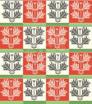 Seamless pattern design inspired by hungarian emroidery