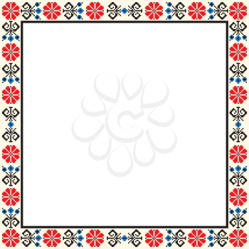 Frame with Hungaran folk design embroidery