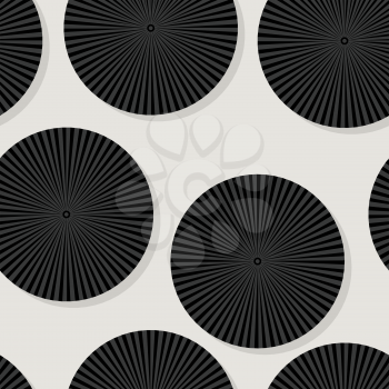 Seamless background with japanese umbrellas in black tones
