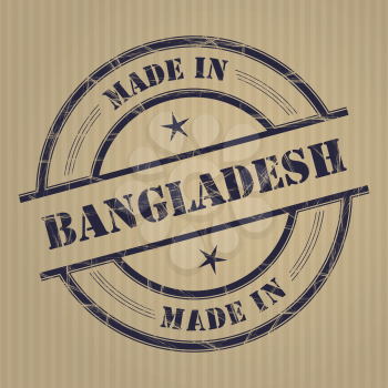 Made in Bangladesh grunge rubber stamp