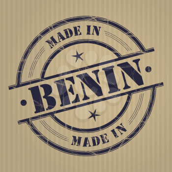 Made in Benin grunge rubber stamp