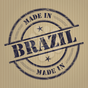 Made in Brazil grunge rubber stamp