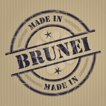 Made in Brunei grunge rubber stamp