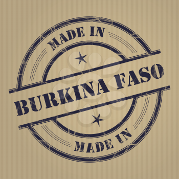 Made in Burkina Faso grunge rubber stamp