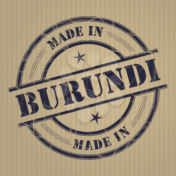 Made in Burundi grunge rubber stamp