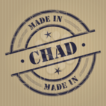 Made in Chad grunge rubber stamp