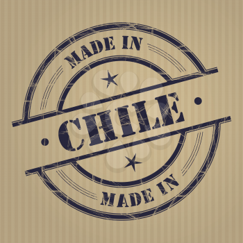 Made in Chile grunge rubber stamp