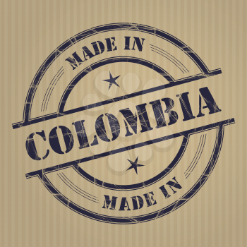 Made in Colombia grunge rubber stamp