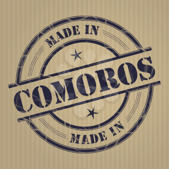 Made in Comoros grunge rubber stamp