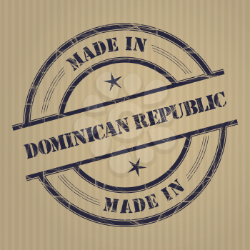 Made in  Dominican Republic grunge rubber stamp