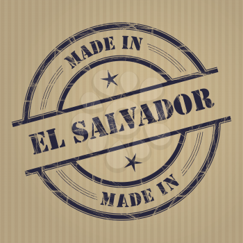 Made in El Salvador grunge rubber stamp