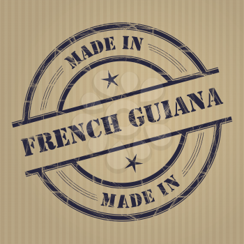 Made in French Guiana grunge rubber stamp