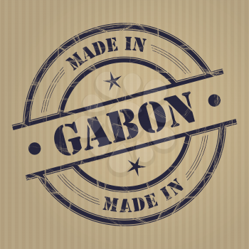 Made in Gabon grunge rubber stamp