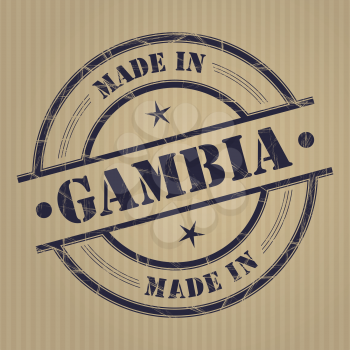 Made in Gambia grunge rubber stamp