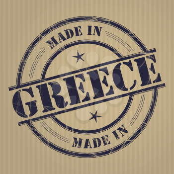 Made in Greece grunge rubber stamp
