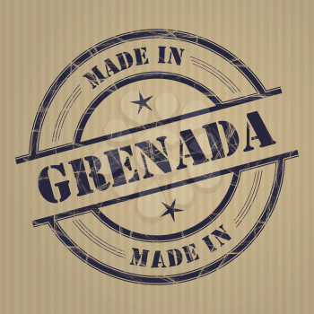 Made in Grenada grunge rubber stamp