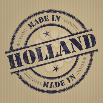 Made in Holland grunge rubber stamp