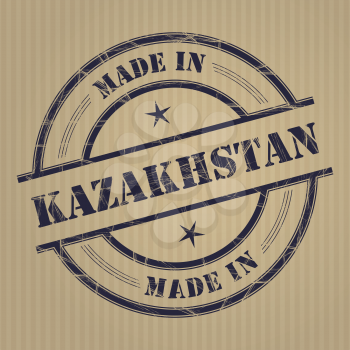 Made in Kazakhstan grunge rubber stamp