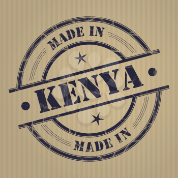 Made in Kenya grunge rubber stamp