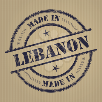Made in Lebanon grunge rubber stamp
