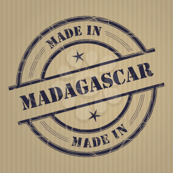Made in Madagascar grunge rubber stamp