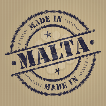Made in Malta grunge rubber stamp