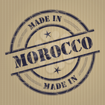 Made in Morocco grunge rubber stamp