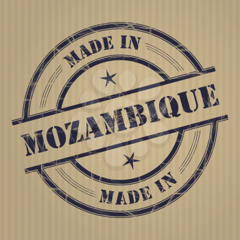 Made in Mozambique grunge rubber stamp