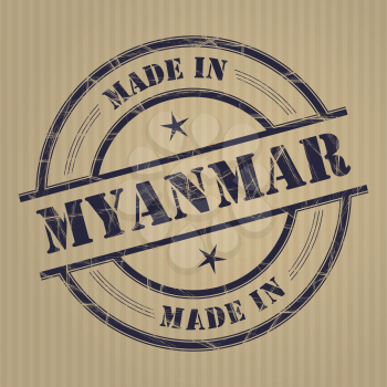 Made in Myanmar grunge rubber stamp