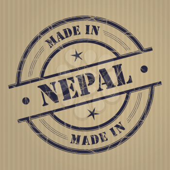 Made in Nepal grunge rubber stamp