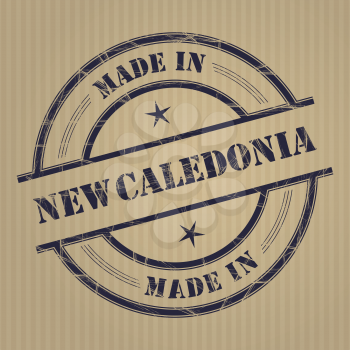 Made in New Caledonia grunge rubber stamp