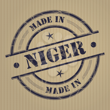Made in Niger grunge rubber stamp