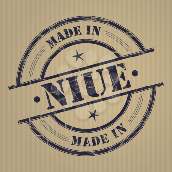 Made in Niue grunge rubber stamp