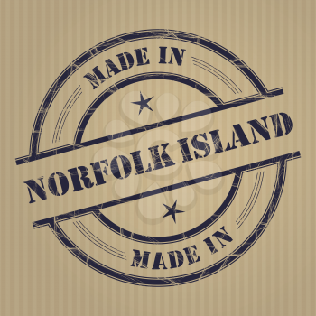 Made in Norfolk Island grunge rubber stamp