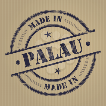 Made in Palau grunge rubber stamp
