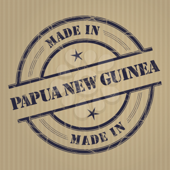 Made in Papua New Guinea grunge rubber stamp