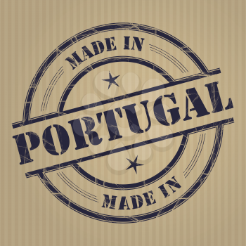 Made in Portugal grunge rubber stamp