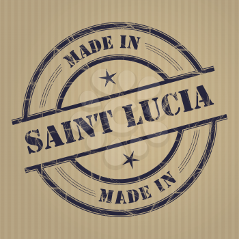 Made in Saint Lucia grunge rubber stamp