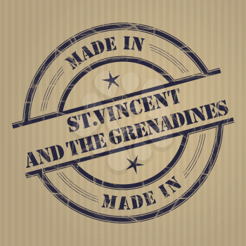 Made in Saint Vincent and the Grenadines grunge rubber stamp