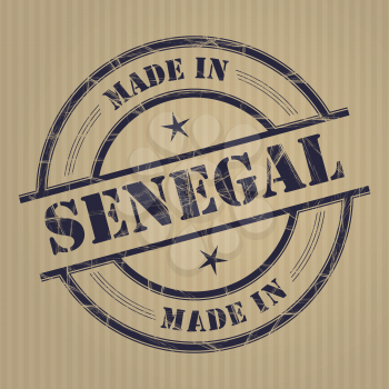 Made in Senegal grunge rubber stamp