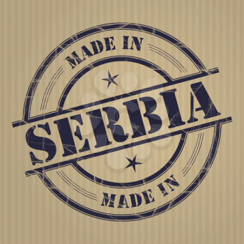 Made in Serbia grunge rubber stamp