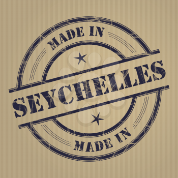 Made in Seychelles grunge rubber stamp