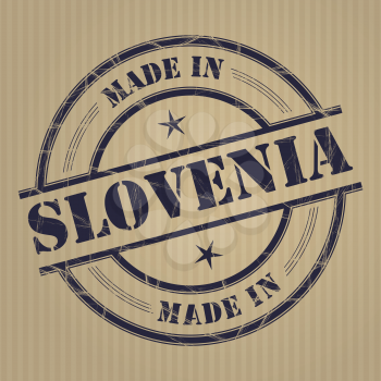 Made in Slovenia grunge rubber stamp