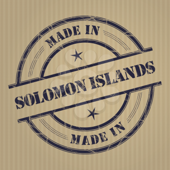 Made in Solomon Islands grunge rubber stamp