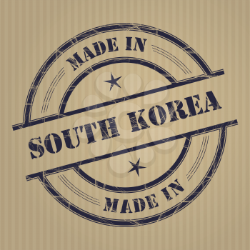 Made in South Korea grunge rubber stamp